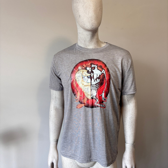 Other - Shein Men's Large Gray Looney Tunes Tasmanian Devil Graphic T-Shirt NIB